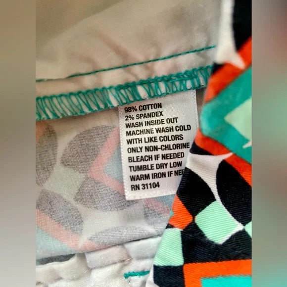 Crown & Ivy, Cotton-Blend Chino Shorts, Multicolored Chino Shorts Sz 2 - Picture 6 of 8